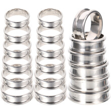18Pcs Ringblank Mönstrade Fingerringar Av Rostfritt