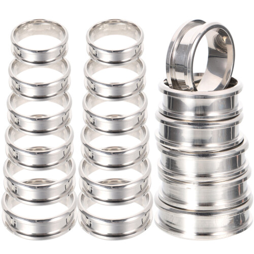 18Pcs Ringblank Mönstrade Fingerringar Av Rostfritt