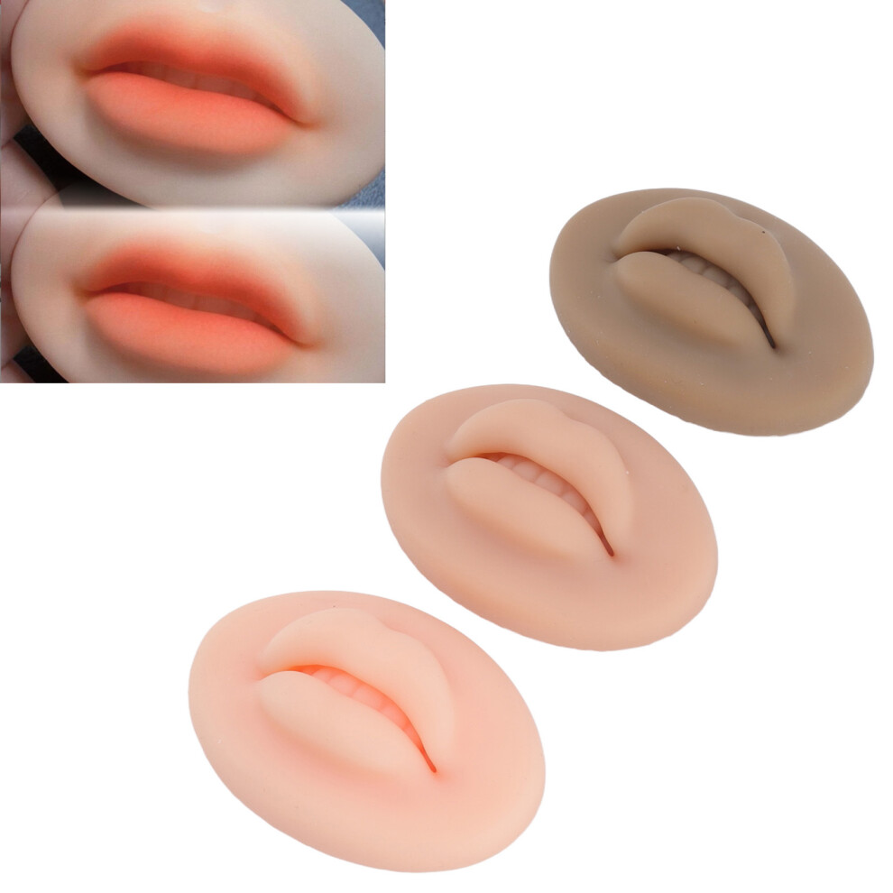 3pcs 3D Silicone Lips for Tattoo Practice - Microblading Tools Set