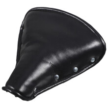 Svart Bekväm Retro Cykelsadel Läder Dämpad Sittdyna