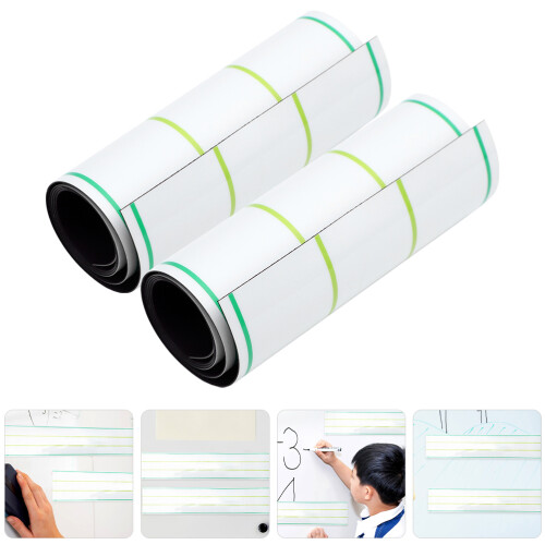 2St Magnetiska Whiteboard-Strips För Skolbruk Linjerad Yta 2