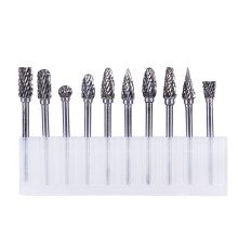 10Pcs 6Mm Wolframkarbid Rotationsverktyg Dubbelklippta 3Mm Fräsborrar