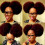Courte queue de cheval bouclée afro puff synthétique avec cordon de serrage rouge 4