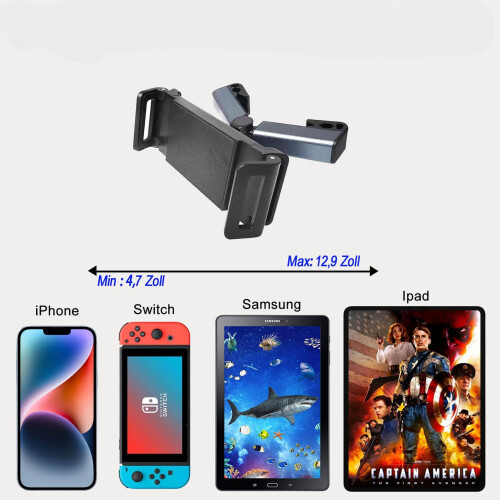 Support de Tablette de Voiture Réglable pour Siège Arrière 6.5-10.9 Pouces 2