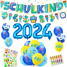 Elidepe Schulstart-Dekorationsset für Jungen - Begeisternder Start ins neue Schuljahr — einschulung deko junge