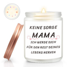 Funny Scented Candle for Mum - Relaxing Sandalwood Jar Candle Gift for Mother's Day, Birthday with Humorous German Quote