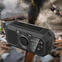 Portable Solar Hand Crank Weather Radio with 1200mAh Battery