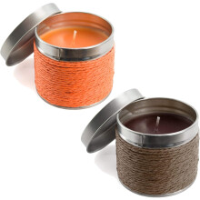 Ensemble de 2 Bougies Parfumées Orange et Chocolat avec Récipients
