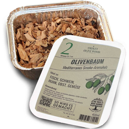 Copeaux de bois d'olivier pour griller et fumer 400 ml