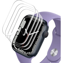 4-Pack Screen Protectors for Apple Watch - Tempered Glass for Series 7 41mm, Full Coverage HD Guard with Black Frame, Scratch Resistant