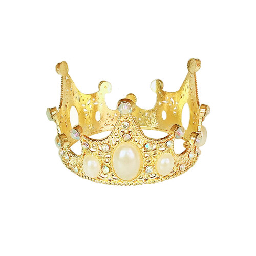 1Stk Cake Crown Geburtstagskronen Gold Metall Mit Perlen