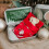 Plush Tiny Bear Doll with Tinbox Kids-White bear red bag b 7