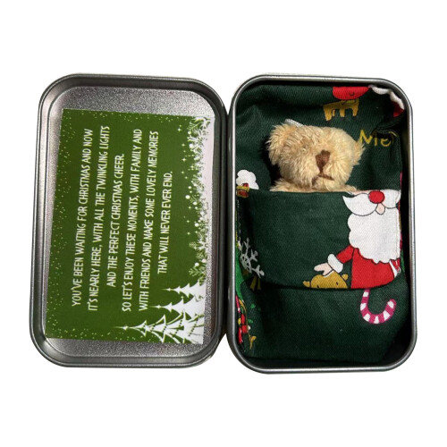 Christmas Pocket Bear Hug Tiny Bear Toy-Light Brown Bear Gre