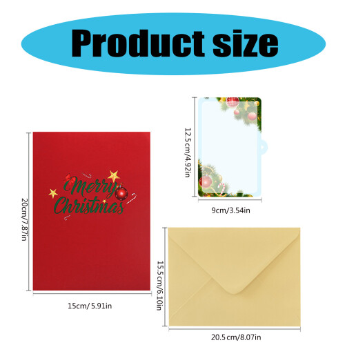 Holiday Pinecones 3D Greeting Card with Envelope Christmas Theme 2