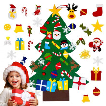 Árbol de Navidad de Fieltro DIY con Adornos Desmontables para Navidad