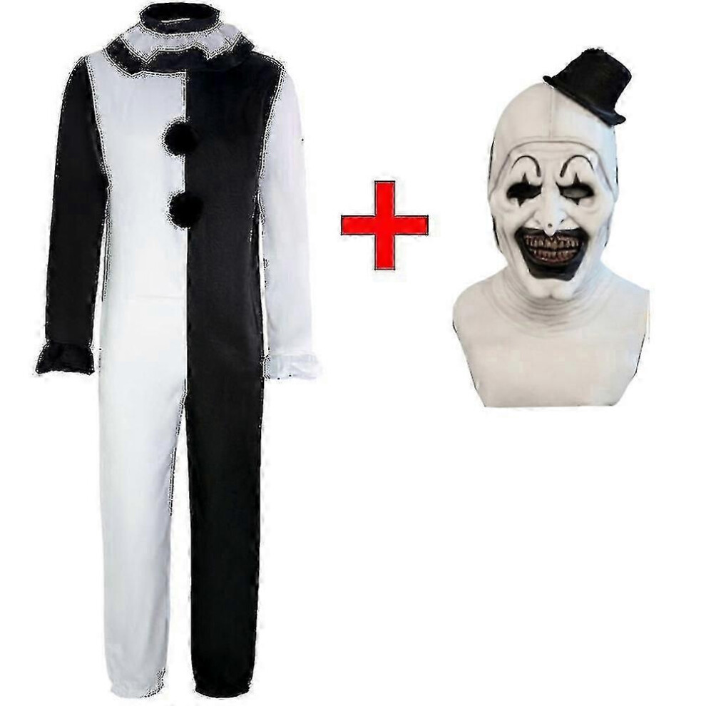 Kikidex (M, Jumpsuit) Cgmgtsn Adults Terrifier 2 Art The Clown Cosplay Costume Jumpsuit Hat Outfits Halloween Carnival Suit