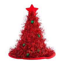 Christmas Tree Hat Santa Costume Sequined Hat Kids Adult-Red