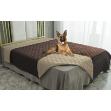 Reversible Waterproof Pet Mat - Large Washable Furniture Protector Blanket for Dogs & Cats, Brown & Beige Couch Cover 75x175 cm