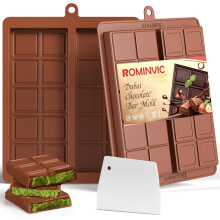 ROMANVIC Moules à Chocolat Dubaï Profonds en Silicone 2 Pièces Marron — ustensiles pâtisserie, moule tablette chocolat