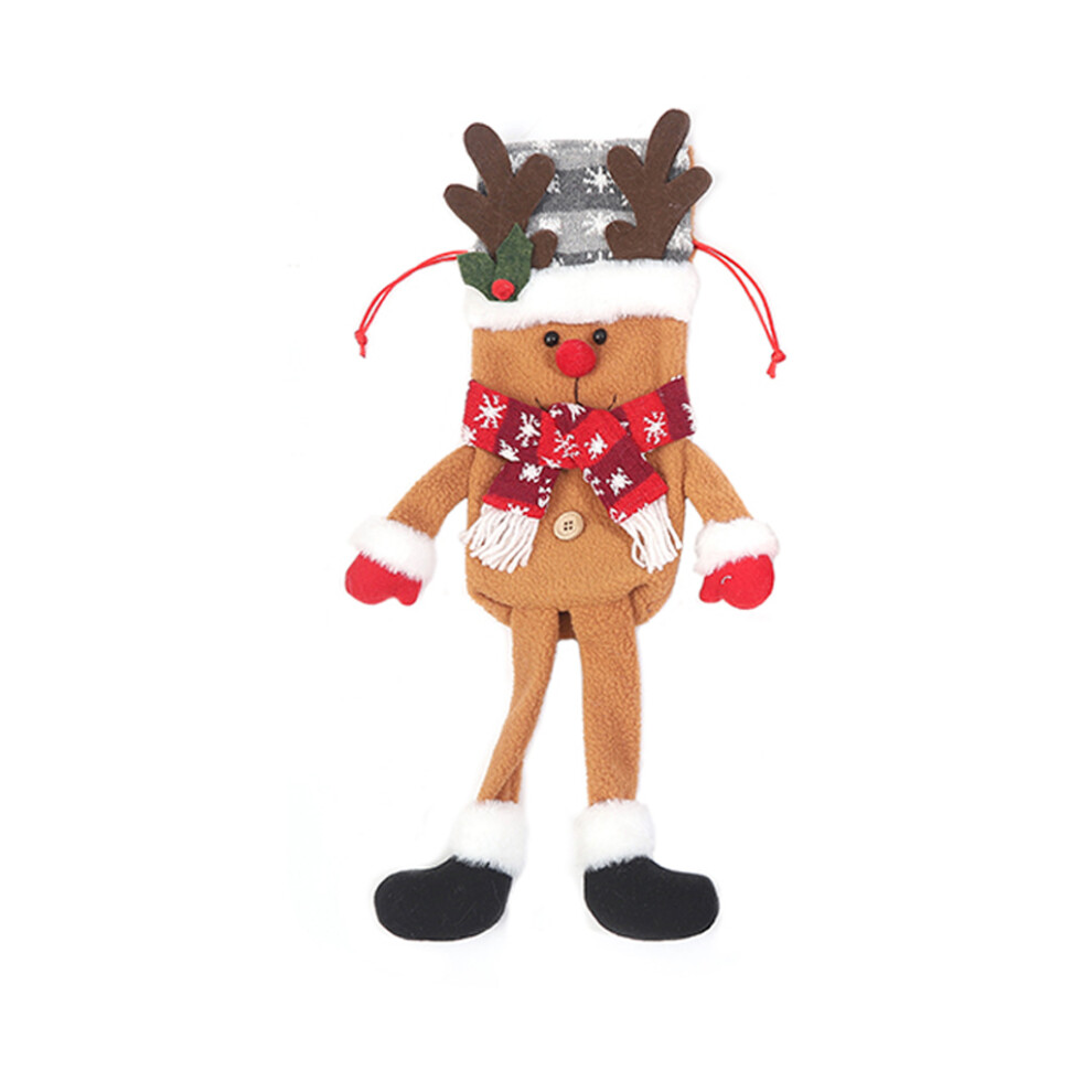 Long-legged Santa Snowman Elk Christmas Wine Bottle Cover-elk