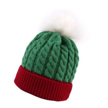 Peuter vakantie gebreide muts klassieke kleur-Rood Groen