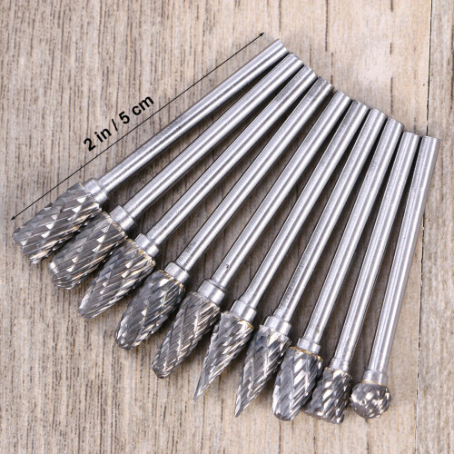 10Pcs 6 Mm Wolframstål Dubbelklippt 3 Mm Skärarsats 1