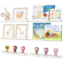 Étagère murale pour livres en forme de nuage pour enfants en acrylique 6 pièces 38,1x8,6x4,5 cm