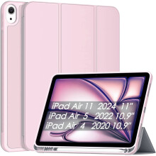 Sonlaryin Etui iPad Air 11 2024 Różowe z Uchwytem na Apple Pencil Auto Wake