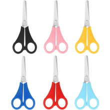 Colourful Kids Safety Scissors Set - 6-Pack with 5cm Ruler for School Arts & Crafts, Scrapbooking & Cutting