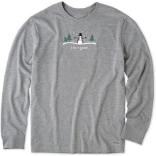Life Is Good, T-shirt à manches longues Crusher pour hommes, XL, Colour Grey