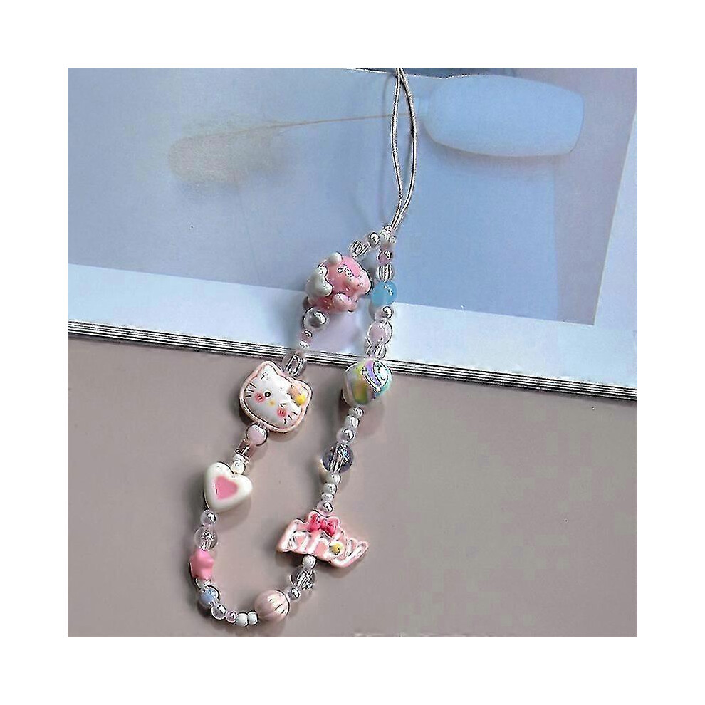 Kikidex (As Show, One Size) Korean Y2k Phone Lanyard Kawaii Heart Star Buttfly Style Phone Pendant Bear Sweet Cool Girl Phone Chain