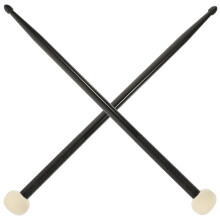 1Paire Baguettes De Batterie Double-Extrémité Nylon Et Feutre Noir