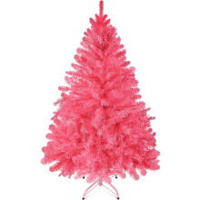 Pink Artificial Christmas Tree 120cm - Realistic Full Xmas Tree with 320 Branch Tips & Sturdy Metal Stand for Indoor Outdoor Decoration