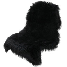 (As show, Black) Classic Soft Faux Sheepskin Fur Rug White Fluffy Area Rug Shag Rug Carpets For Bedroom Living Room