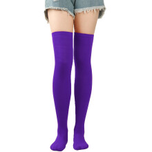 Chaussettes au-dessus du genou, chaussettes chaudes à-Violet
