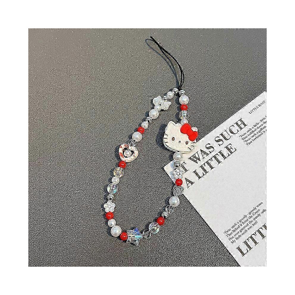 Kikidex (As Show, One Size) Korean Y2k Phone Lanyard Kawaii Heart Star Buttfly Style Phone Pendant Bear Sweet Cool Girl Phone Chain