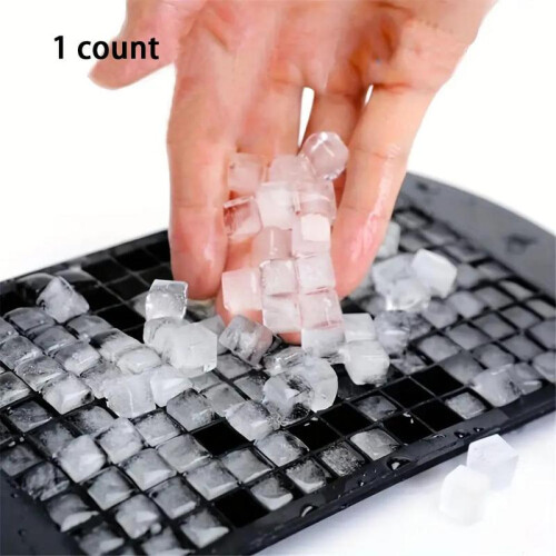 (Black, one-size) Ice Cube Tray, 160-grid Silicone Fruit Ice Cube Maker, DIY Small Square Ice Cube Mold for Kitchen