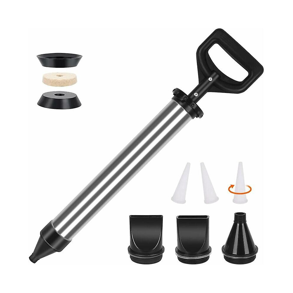 Kikidex (As Show, One Size) Mortar Grout Gun - Stainless Steel Mortar Pump, Mortar Syringe - Manual, With 4 Nozzles