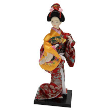 (As show, One size) Japanese Folk Dolls Dolls Handmade Silk Folk Crafts Statue Decor Hobbies Display Ornaments Collecti