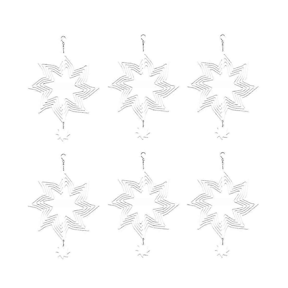 Kikidex (As Show, One Size) 6Pack 8Inch Sublimation Wind Spinner Blanks Wind Spinners 3D Hanging Wind Spinners For Indoor Outdo