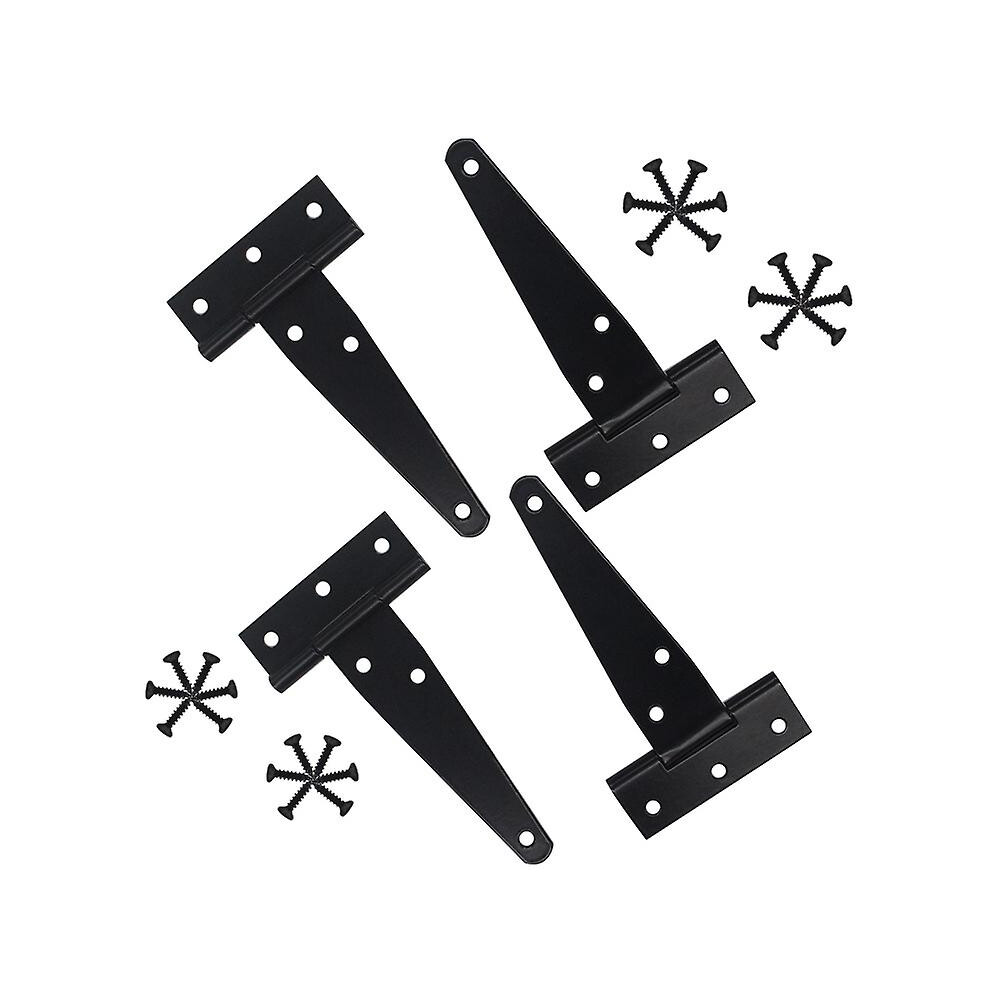 Kikidex (As Show, One Size) Heavy Duty Wooden Fence Hinge, Barn Door Shutter, Anti-Rust Iron With Screws, Electroplating Spraying Black