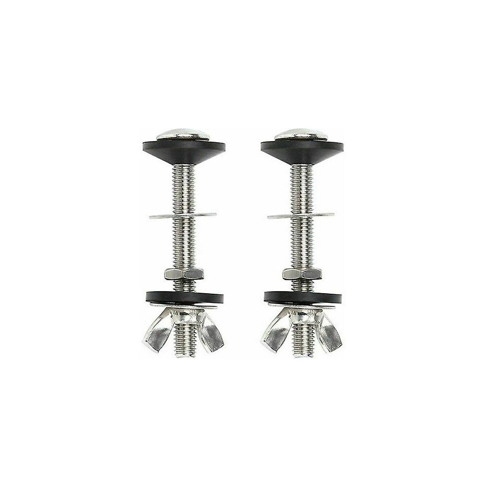 Kikidex (As Show, One Size) 2Pcs Stainless Steel Flush Tank Bolt Universal Toilet Bowl Fixture Easy To Install