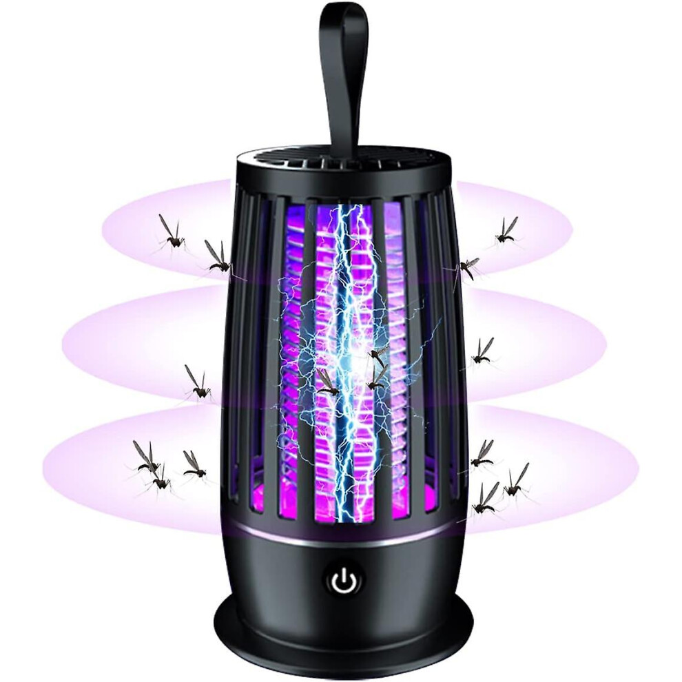 Kikidex (As Show, One Size) Mosquito Lamp, 360 3000V Electric Mosquito Repellent, Noise-Free Mosquito Killer Effective For Indoor And Outdoor Use (Black) Black
