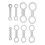 8Pcs/Set Saxofon Pad Nivelleringsringar Reparationsverktyg (Silver) 11