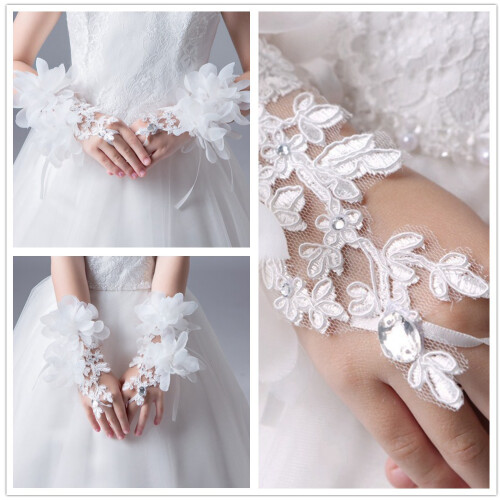 1 Par Blomsterflickshandskar Barnhandskar Till Bröllop Cosplay ( ) 1