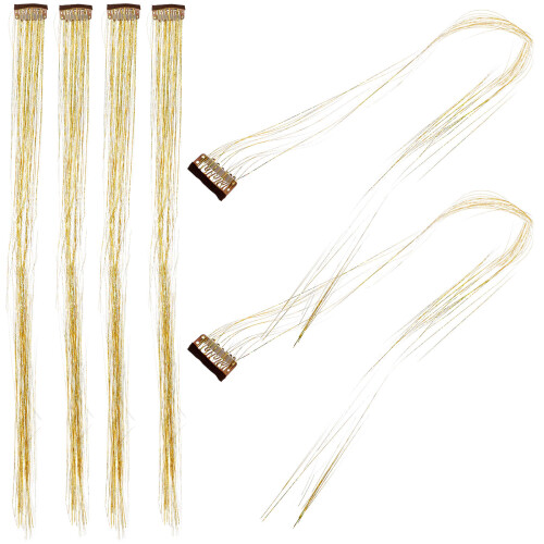 6Pcs Tinsel Hår Extensions Kit Clip In Glitter 2