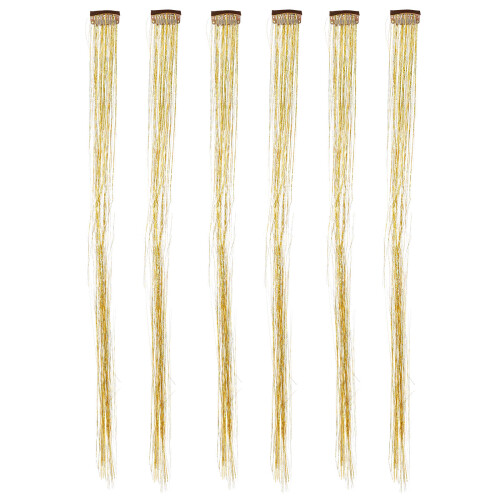 6Pcs Tinsel Hår Extensions Kit Clip In Glitter 1