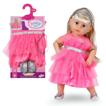 Baby born Princess Outfit Pink Gown with Headband & Shoes
