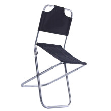 Aluminiumfällbar Fiskestol Svart Outdoor Campingstol Portabel