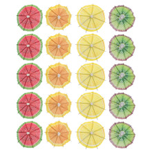 40Pcs Papperscocktailpinnar Med Parasoll Skärmar Fruktdekoration